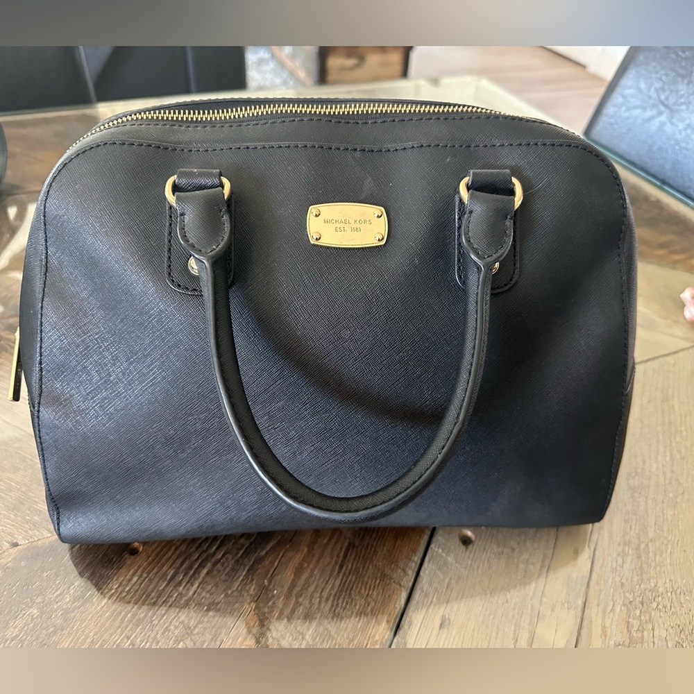 Michael kors handbag purse black with gold
